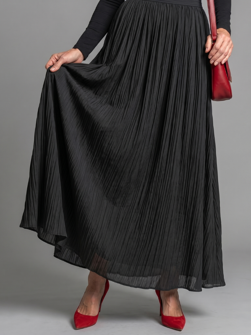 Lana | Vestido Midi de Cuello Alto y Manga Larga con Cintura Definida