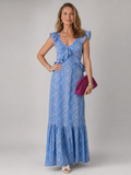 Alure | Vestido Midi Sin Mangas con Detalle de Volantes