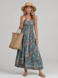 Marisela | Vestido midi sin mangas con estampado paisley