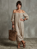 Eufemia | Vestido Maxi Off Shoulder con Patrón Rayado