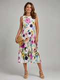 Flory | Vestido Midi Sin Mangas con Estampado Floral