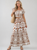 Numan | Vestido midi con mangas cortas acampanadas