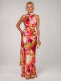 Elisabetta | Vestido Maxi de Impresión Floral con Cuello Halter