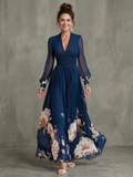 Ziva | Vestido Maxi con Mangas Plisadas y Transparentes