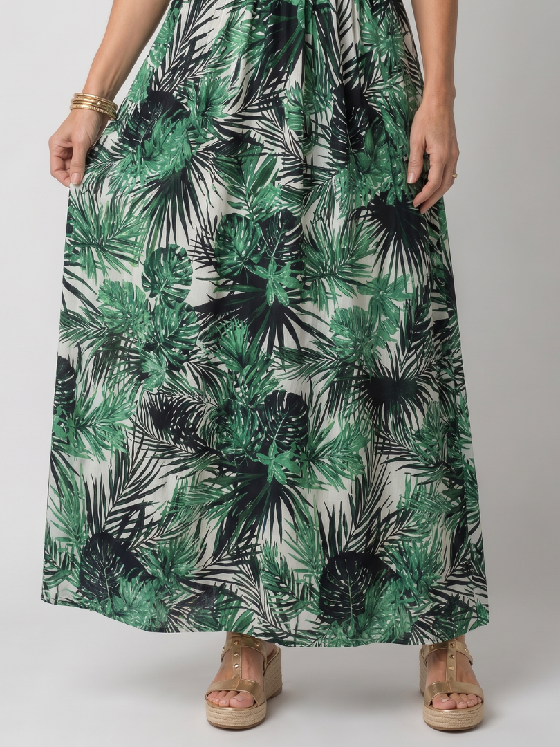 Maravelle | Vestido Midi Sin Mangas con Estampado Floral