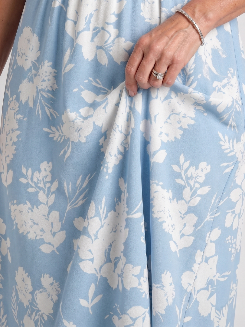 Marion | Vestido Midi de Manga Corta con Estampado Floral