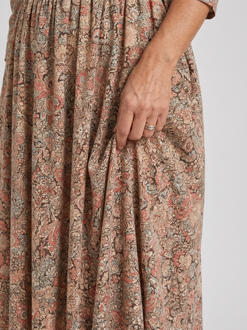 Picao | Vestido Midi de Manga Tres Cuartos Vintage