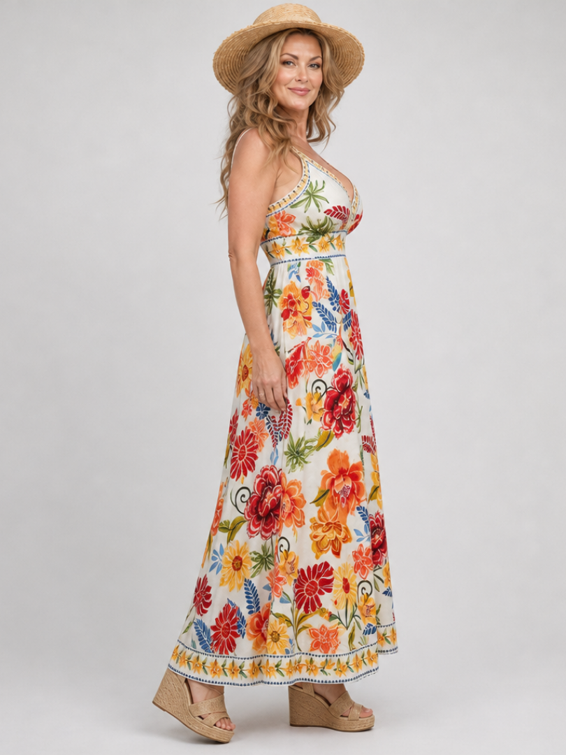Maribelle | Vestido Midi Sin Mangas con Cintura Imperio