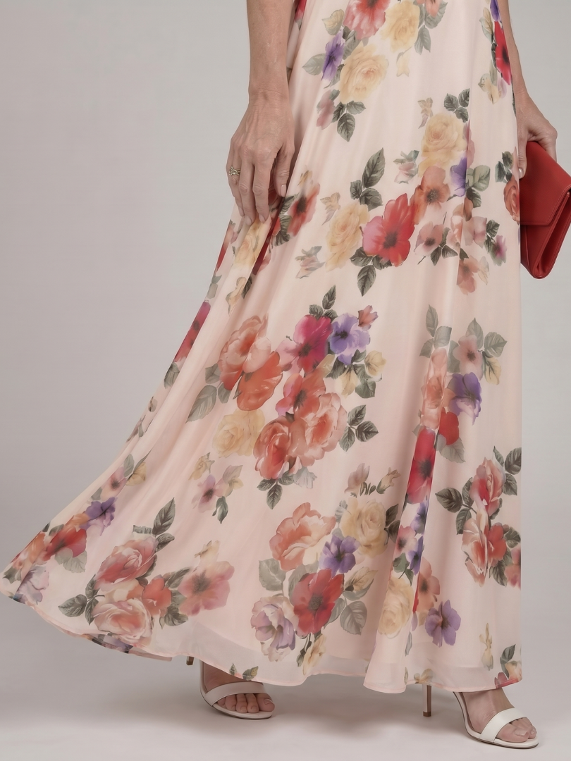 Elarose | Vestido Maxi de Falda Fluida sin Mangas
