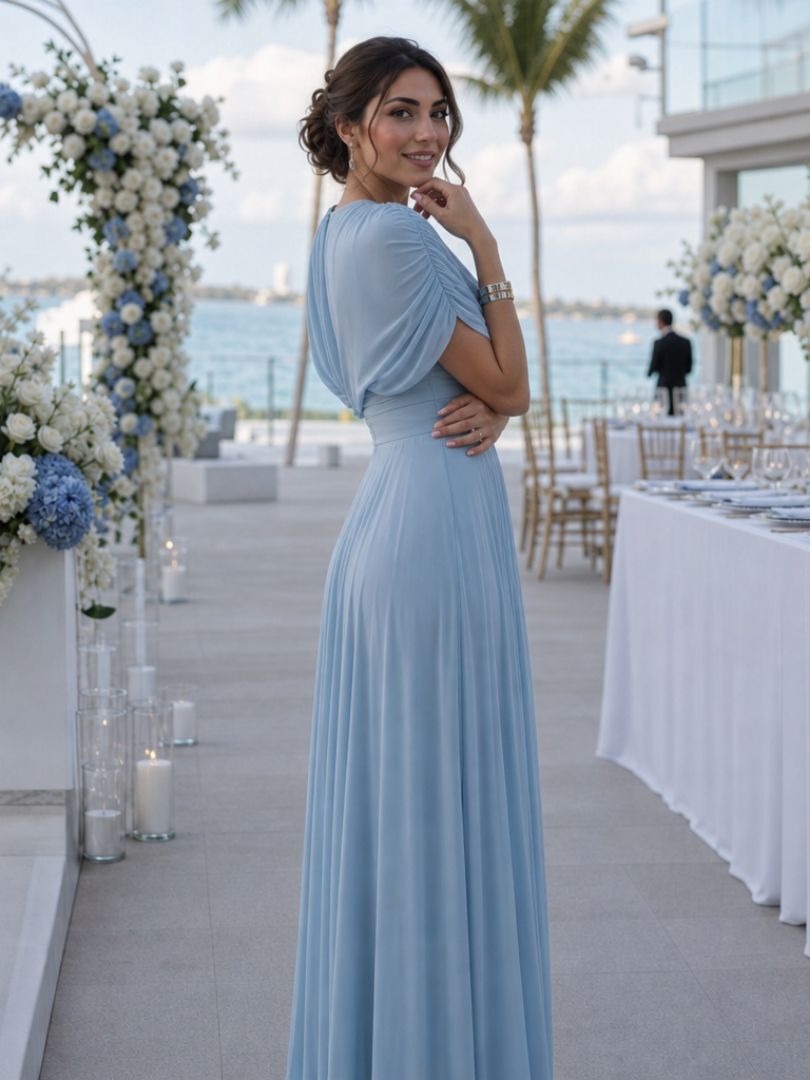 Thael | Vestido Maxi de Cuerpo Drapado de Un Hombro