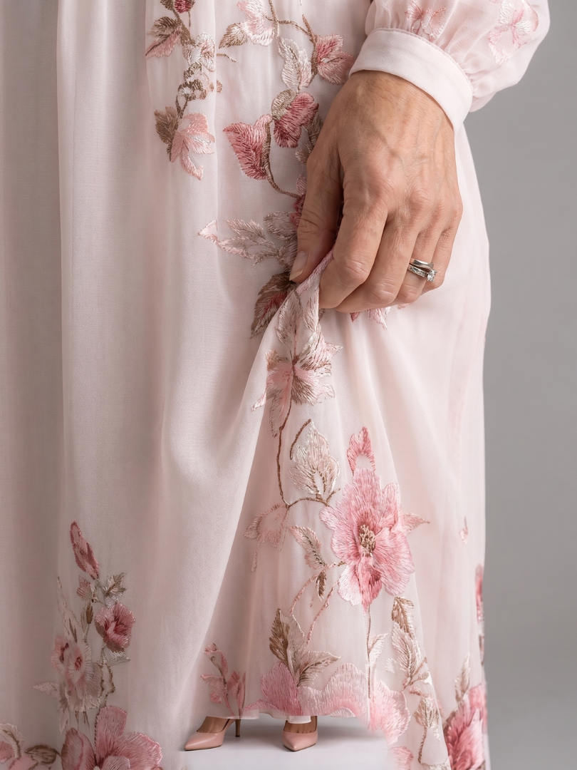 Musal | Vestido Midi de Flujo Natural de Manga Larga