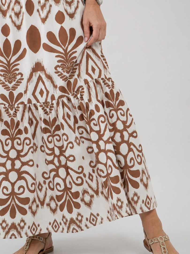 Numan | Vestido midi con mangas cortas acampanadas