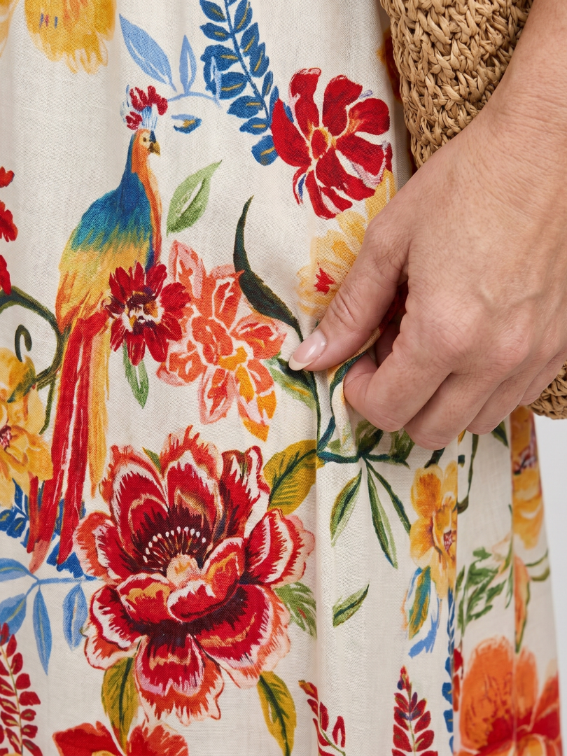 Maribelle | Vestido Midi Sin Mangas con Cintura Imperio