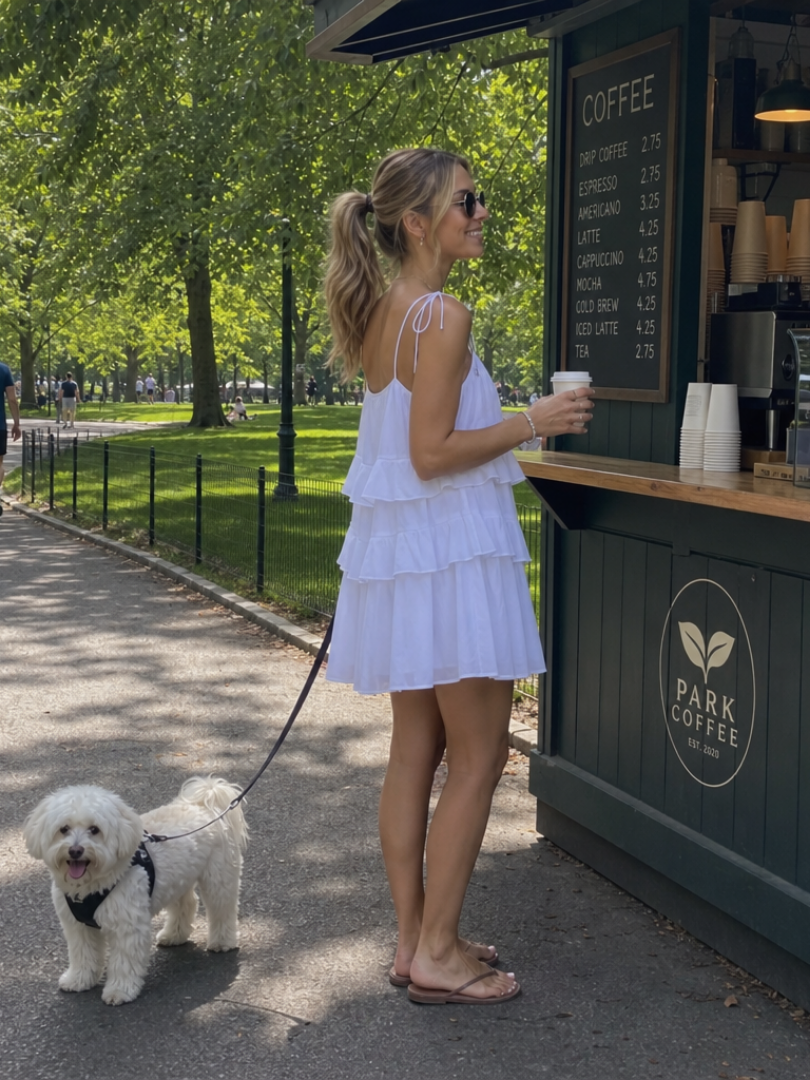 Sowan | Vestido Mini con Capas de Volantes y Corte Relajado