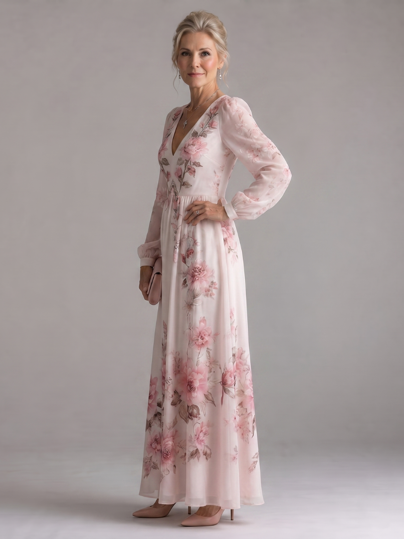 Musal | Vestido Midi de Flujo Natural de Manga Larga
