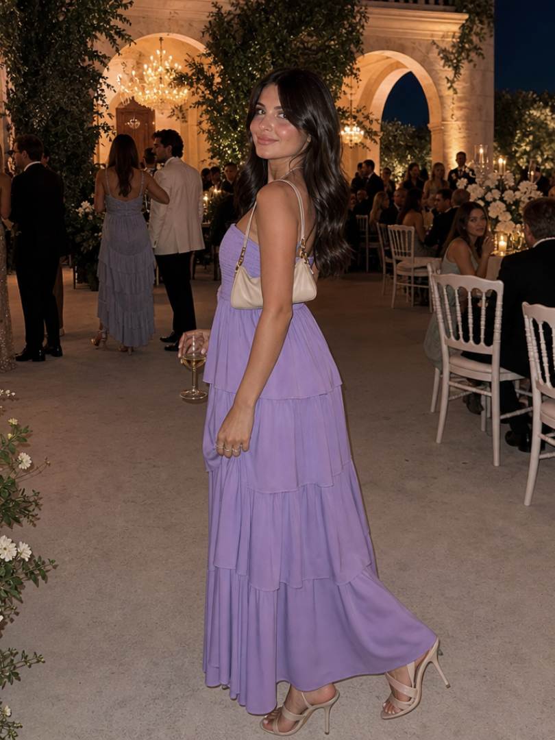 Gemma | Vestido Midi Sin Tirantes con Cuerpo Fruncido
