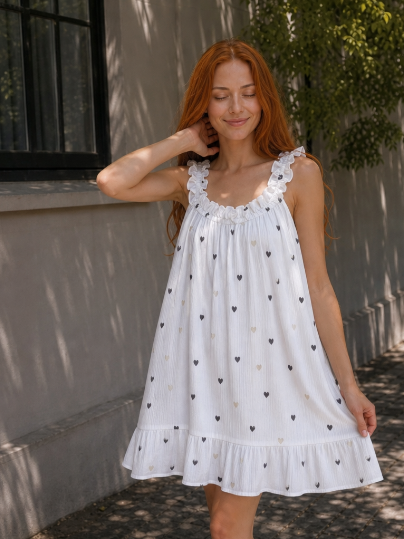 Aena | Vestido de Longitud de Rodilla con Tirantes de Volantes y Patrón de Gingham