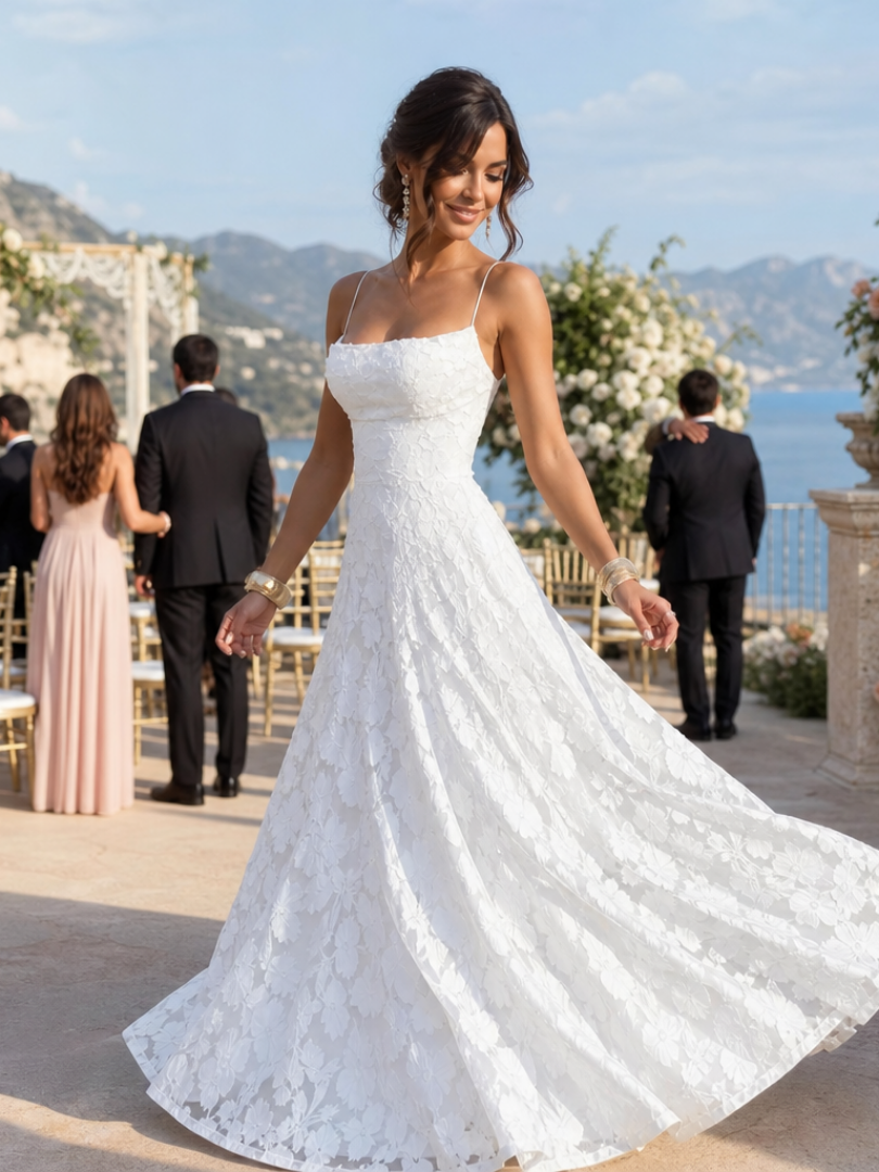 Valenne | Vestido Maxi de Encaje con Tirantes de Espagueti